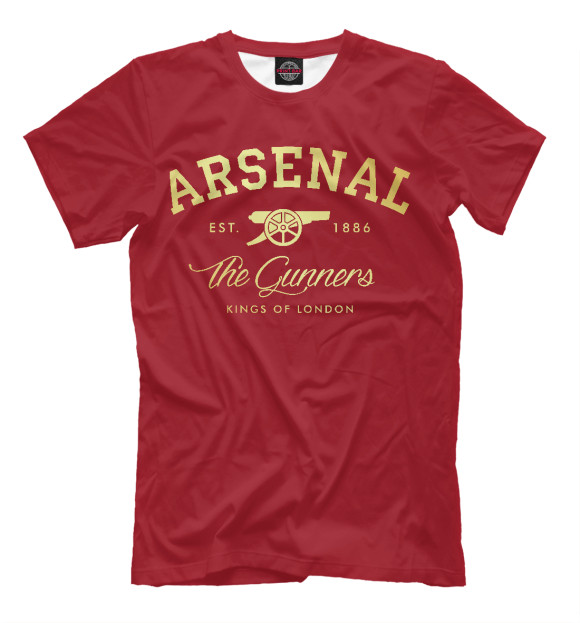 Мужская футболка с изображением Арсенал цвета Темно-бордовый