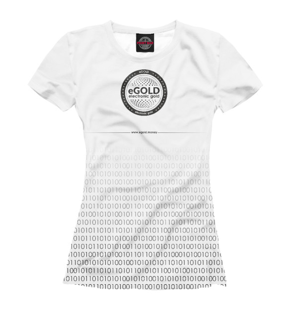 Женская футболка с изображением Coin black cod eGOLD цвета Белый
