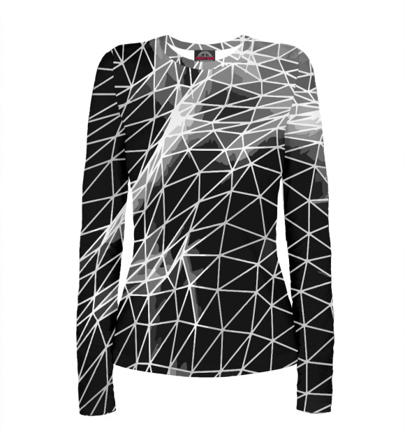 Женский лонгслив с изображением 3D pattern цвета Белый