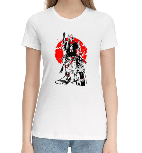Женская хлопковая футболка с изображением Харадзюку цвета Белый