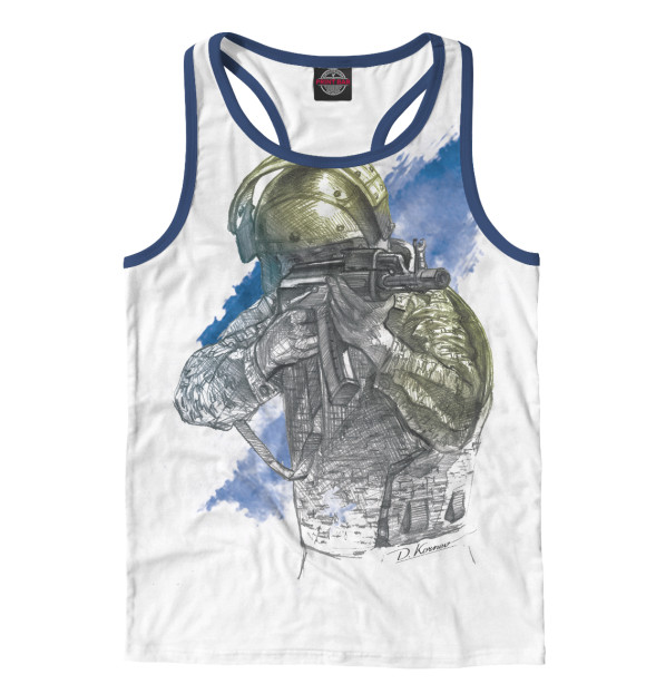 Мужская майка-борцовка с притом Спецназ цвета Белый Мужская майка-борцовка с изображением Спецназ цвета Белый