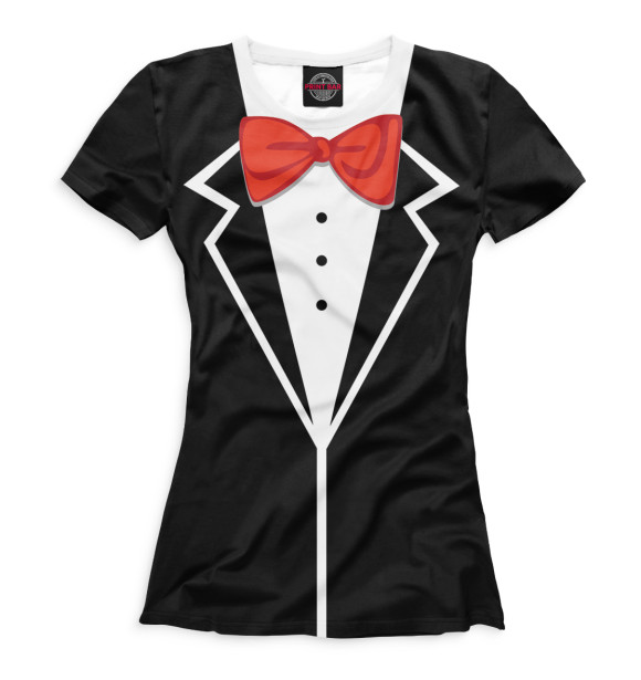 Футболка для девочек с изображением Костюм с отливом цвета Белый