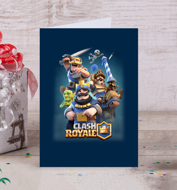 Открытка с изображением Clash Royale цвета Белый