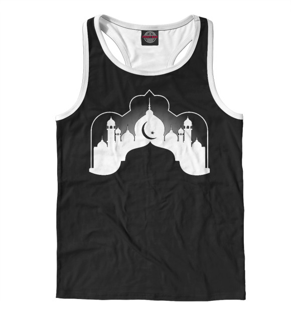 Мужская майка-борцовка с изображением Мечеть цвета Белый