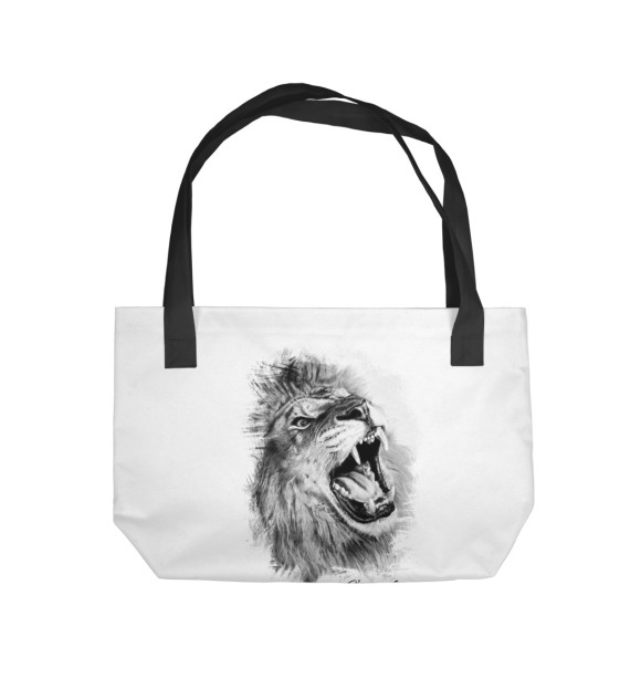 Пляжная сумка с изображением Lion - Лев цвета 