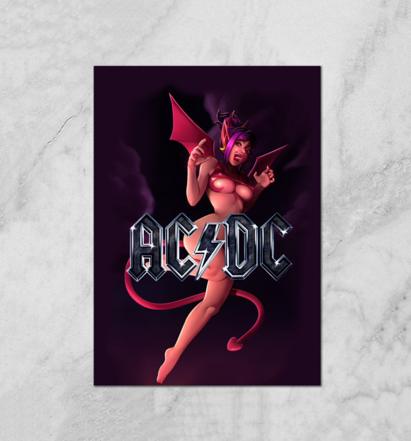 Плакат с изображением AC/DC цвета Белый