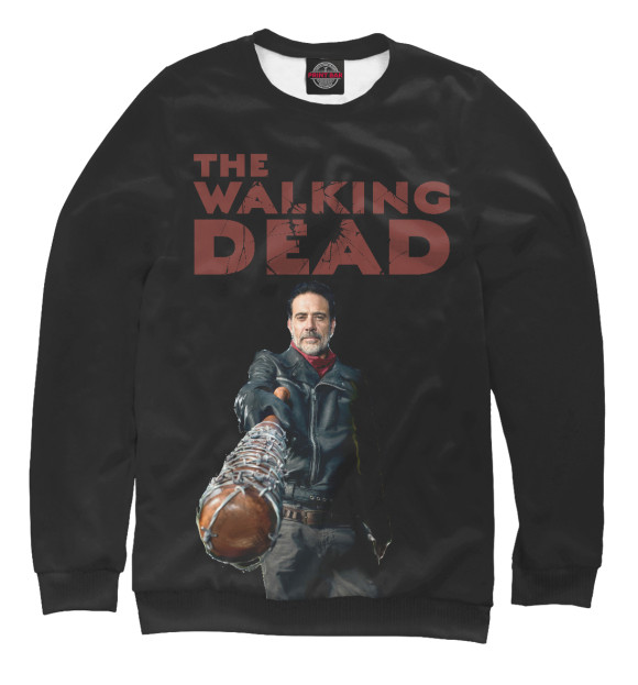 Женский свитшот с изображением Negan цвета Белый
