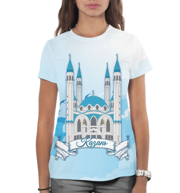 Женская футболка с изображением Казань цвета Белый