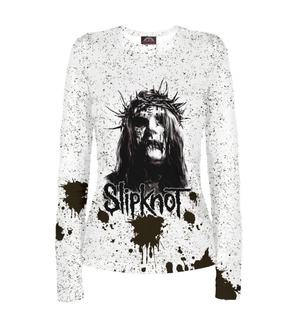 Женский лонгслив с изображением Slipknot цвета Белый