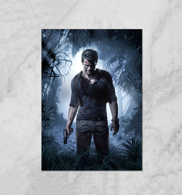 Плакат с изображением Uncharted 4: A Thief's End цвета Белый