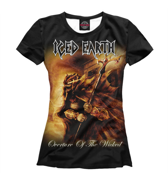 Футболка для девочек с изображением Iced Earth цвета Белый