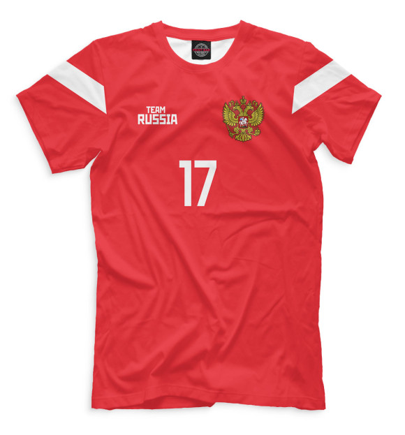 Мужская футболка с изображением Сборная России Головин цвета Темно-розовый