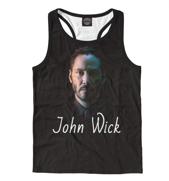 Мужская майка-борцовка с изображением John Wick цвета Белый