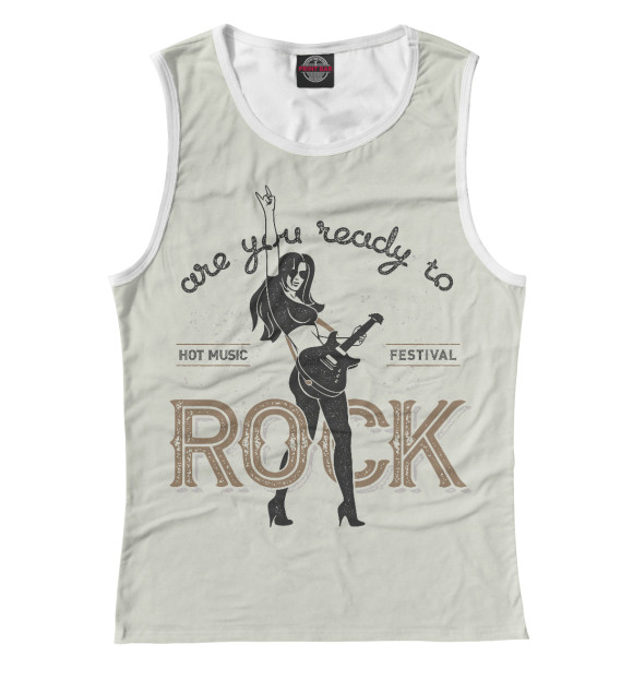 Майка для девочки с изображением Rock цвета Белый