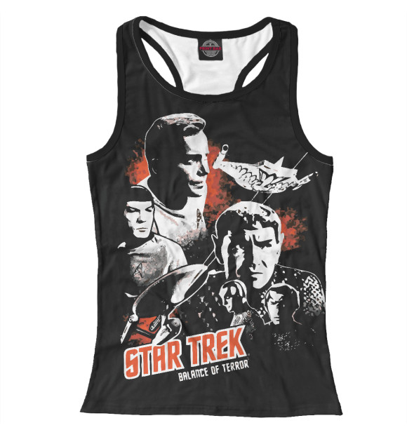 Женская майка-борцовка с изображением Star Trek цвета Белый