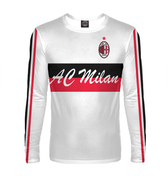 Мужской лонгслив с изображением AC Milan цвета Белый