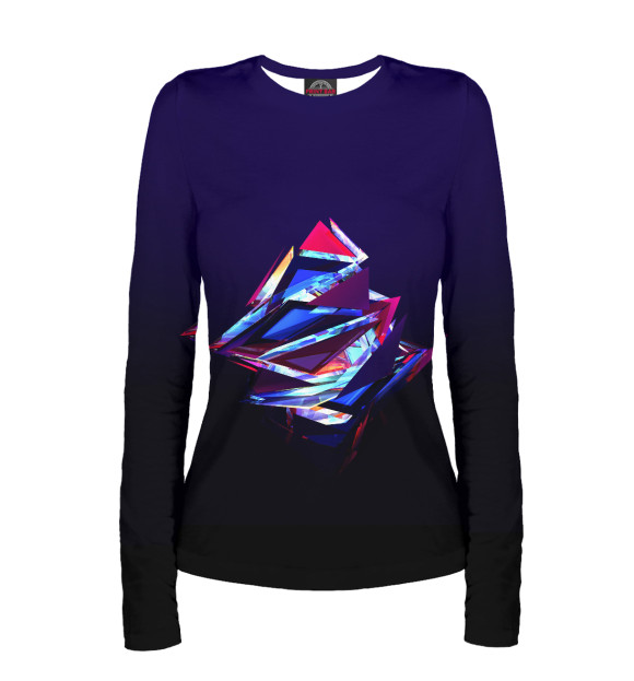 Женский лонгслив с изображением Геометрия цвета Белый