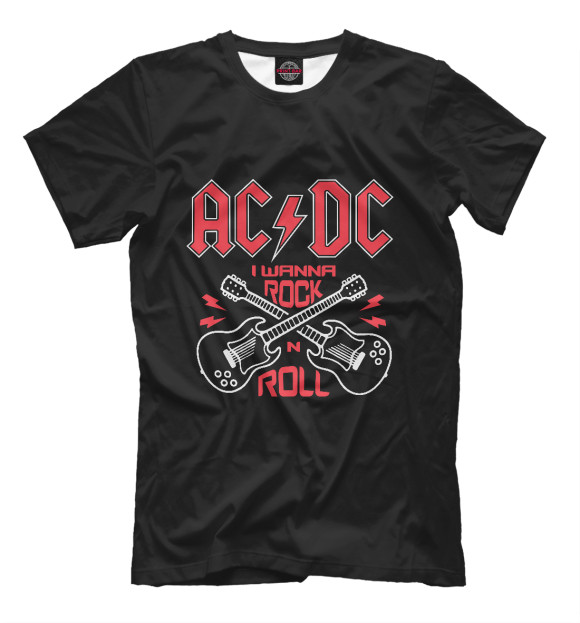 Футболка для мальчиков с изображением AC DC цвета Черный
