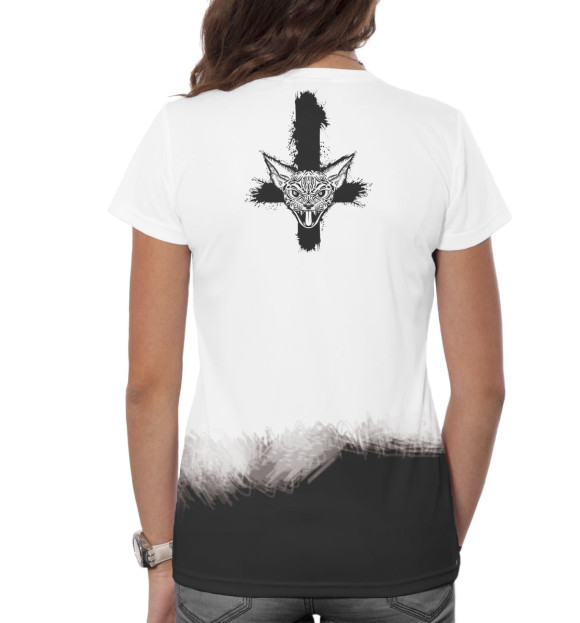 Женская футболка с изображением Хоррор цвета Белый