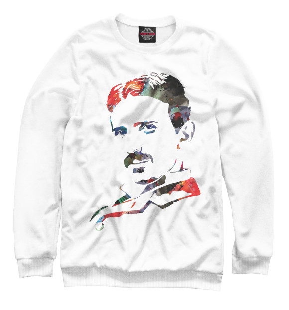 Женский свитшот с изображением Nikola Tesla цвета Белый