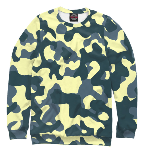 Мужской свитшот с изображением Camo Dark Yella цвета Белый