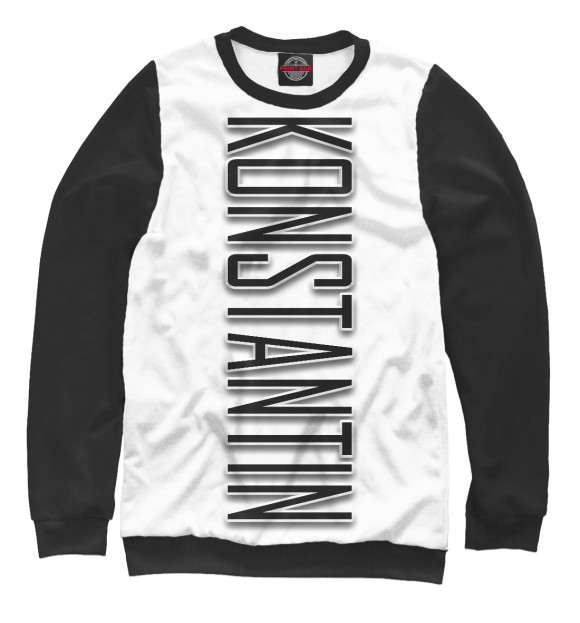 Свитшот для мальчиков с изображением Konstantin-black цвета Белый