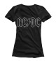 Женская футболка AC/DC & гитарист Ангус  Янг
