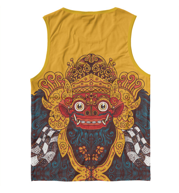 Мужская майка с притом Баронг цвета Белый Мужская майка с изображением Баронг цвета Белый