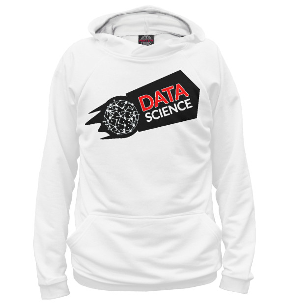 Мужское худи с изображением Data Science цвета Белый