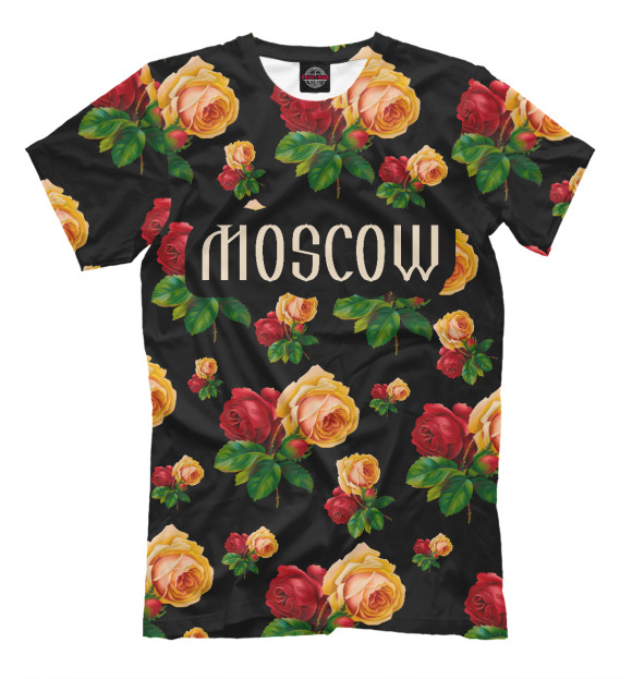 Мужская футболка с изображением Москва цвета Черный
