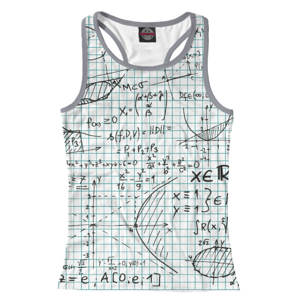 Женская майка-борцовка с изображением Математика цвета Белый