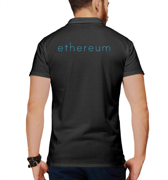 Мужское поло с изображением Ethereum ETH цвета Белый