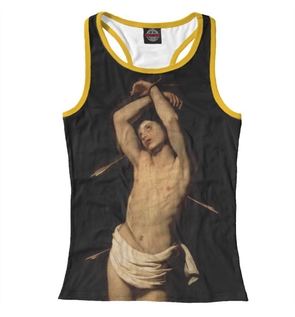 Женская майка-борцовка с изображением РасСтрел цвета Белый