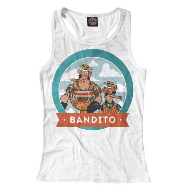 Женская майка-борцовка с изображением Бандито цвета Белый