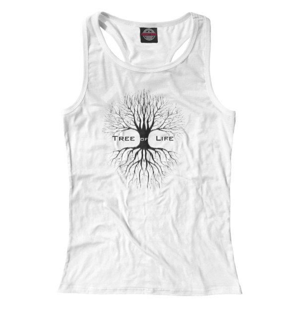 Женская майка-борцовка с изображением Tree of Life цвета Белый