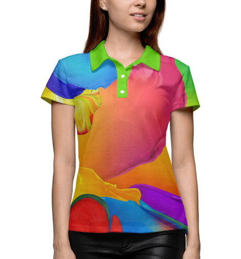 

Поло Print Bar, Белый, Красочные пятна