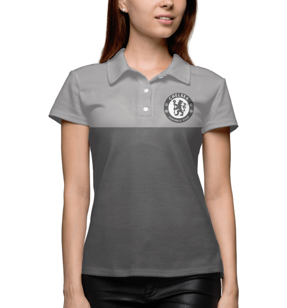 Женское поло с изображением FC Chelsea Grey Collection цвета Белый