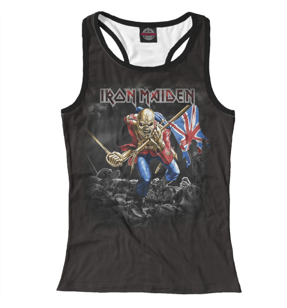 Женская майка-борцовка с изображением Iron Maiden цвета Белый