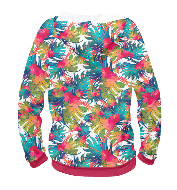 Женское худи с изображением Tropical цвета Белый