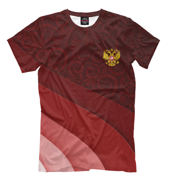 Мужская футболка с изображением Герб РФ цвета Темно-бордовый