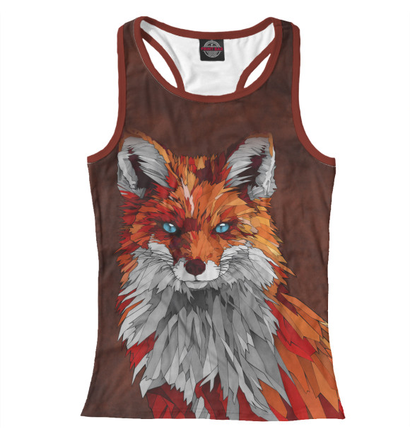 Женская майка-борцовка с изображением Лиса цвета Белый