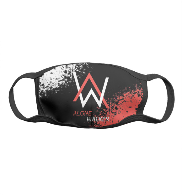 Маска тканевая с притом Alan Walker цвета Белый Маска тканевая с изображением Alan Walker цвета Белый