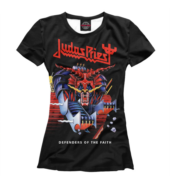 Женская футболка с изображением Judas Priest цвета Белый