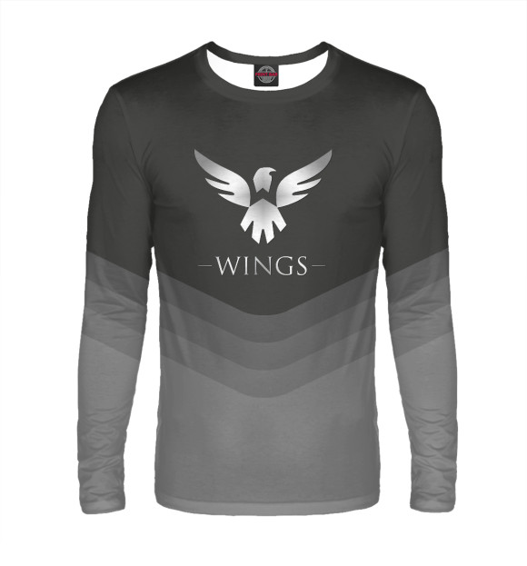 Мужской лонгслив с изображением Wings Team цвета Белый