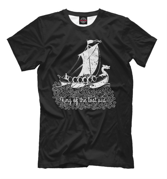 Мужская футболка с изображением Король потерянного моря цвета Черный