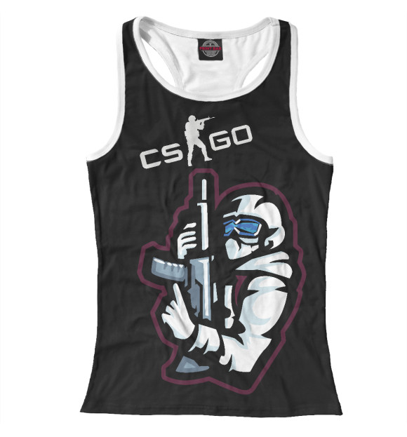 Женская майка-борцовка с изображением СS:GO цвета Белый