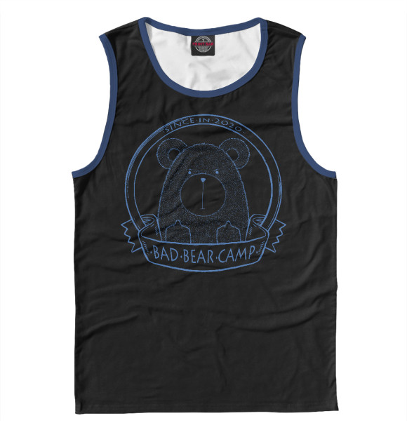 Мужская майка с изображением Bad Bear camp цвета Белый