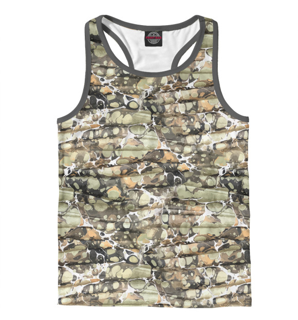Мужская майка-борцовка с изображением Камуфляж для рыбака цвета Белый