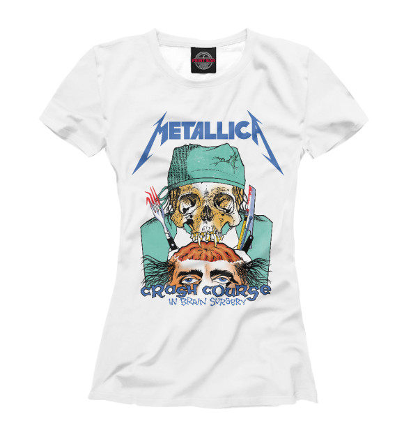 Футболка для девочек с изображением Metallica цвета Белый
