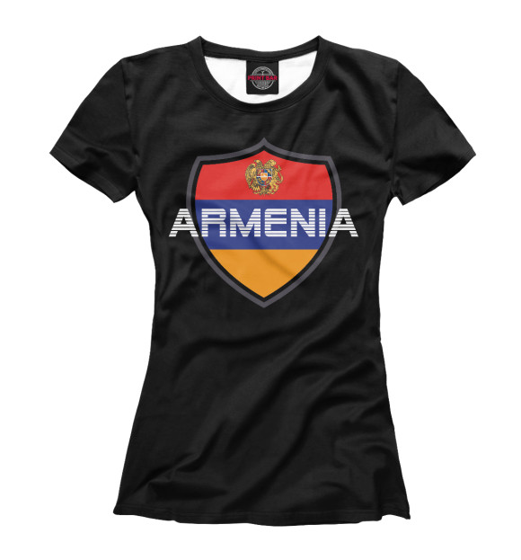 Женская футболка с изображением Armenia цвета Белый